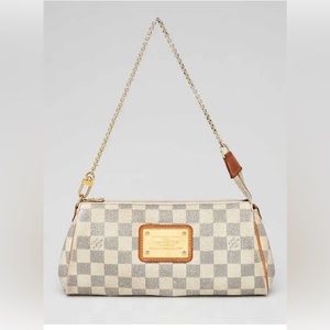 LOUIS VUITTON Damier Azur Eva Shoulder Bag 2way N55214 LV Authentic